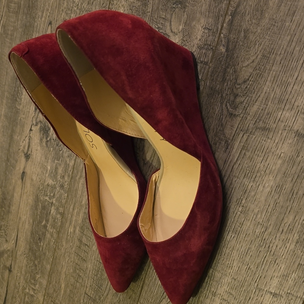 Sole Society Jillian D’Orsay Wedge Shoes In Burgundy - 9 - Picture 2 of 6